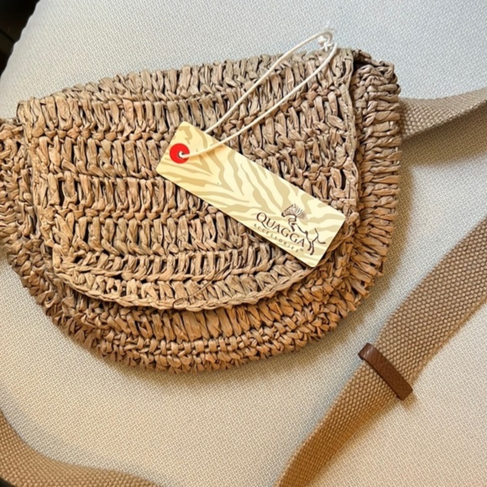 Quagga Accessories Raffia Belt Bag with Adjustable Strap